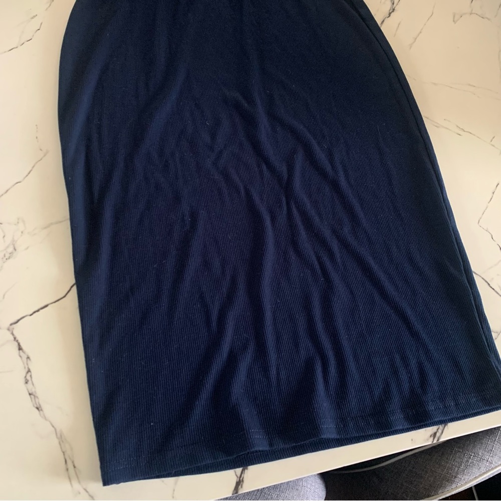 Amazon Basics Navy Blue Ribbed Dress - Picture 2 of 5